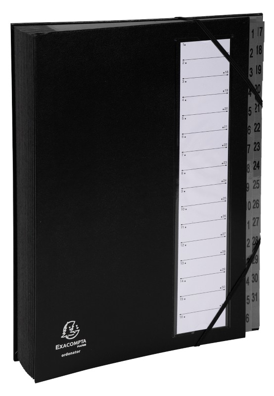 Thumbnail - Exacompta Ordnungsmappe 56032E DIN A4 Balacron Schwarz 24 (B) x 3,5 (T) x 32,8 (H) cm 6 Stück