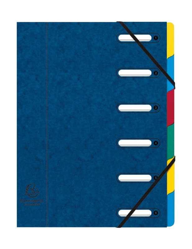 Thumbnail - Exacompta Ordnungsmappe 55062E DIN A4 Pressspankarton meliert Blau 24 (B) x 0,3 (T) x 32 (H) cm 8 Stück