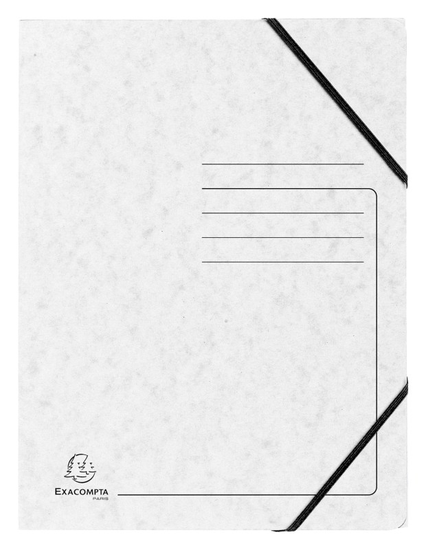 Thumbnail - Exacompta Dreiflügelmappe 55406E Weiß Pressspankarton meliert 25 Stück