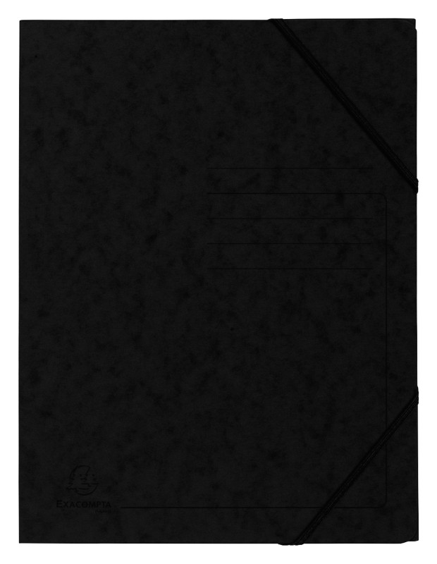 Thumbnail - Eckspannmappe Exacompta 555411E Pressspankarton meliert 24 (B) x 0,3 (T) x 32 (H) cm Schwarz 25 Stück
