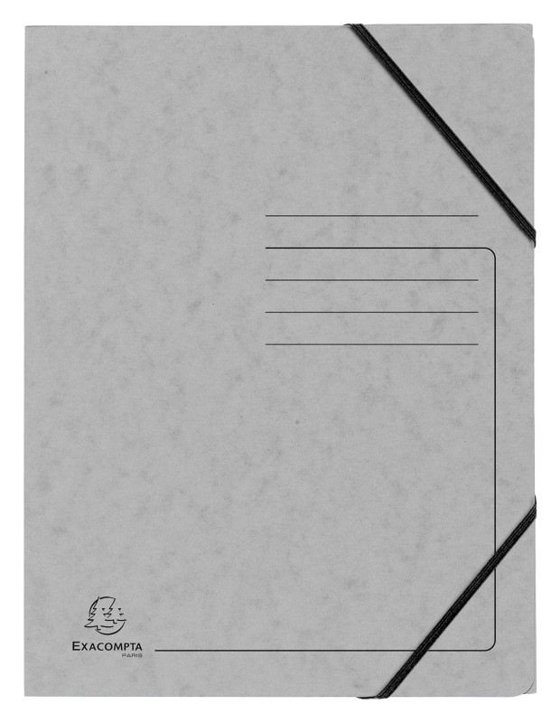 Eckspannmappe Exacompta 555471E Pressspankarton meliert Gummiband 24 (B) x 0,3 (T) x 32 (H) cm Grau 25 Stück