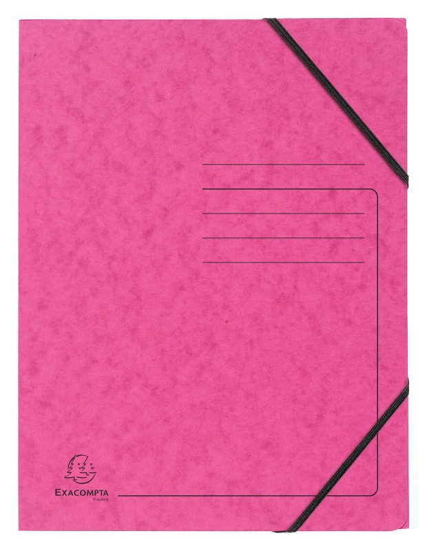 Thumbnail - Eckspannmappe Exacompta 555420E Pressspankarton meliert Gummiband 24 (B) x 0,3 (T) x 32 (H) cm Rosa 25 Stück
