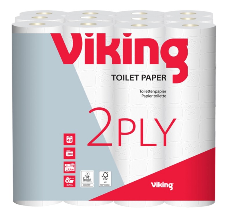 Viking Standard Toilettenpapier 2-lagig 48 Stück à 200 Blatt