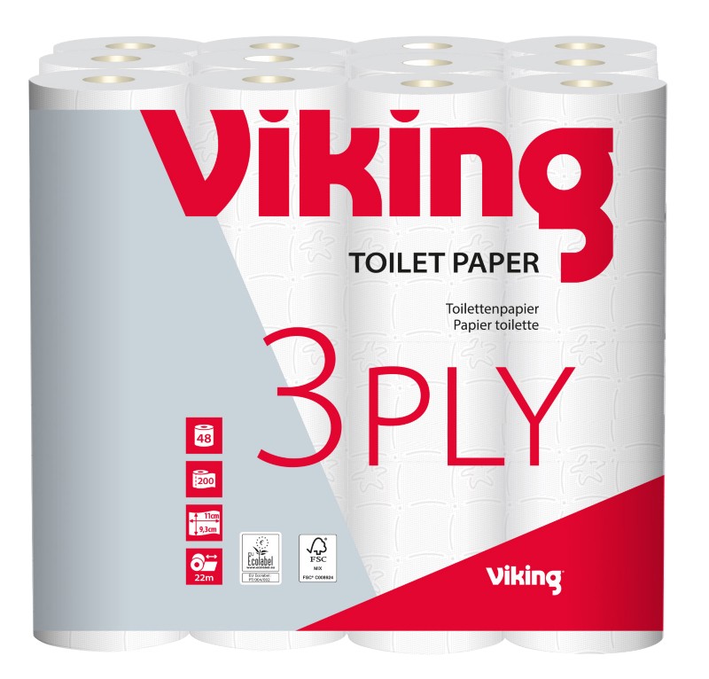 Viking Standard Toilettenpapier 3-lagig 48 Rollen à 200 Blatt