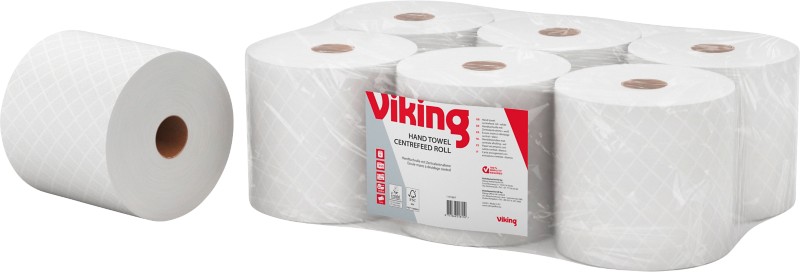 Viking Handtuchrolle Zentralentnahme Weiß 2-lagig 148 m 1191867 6 Rollen