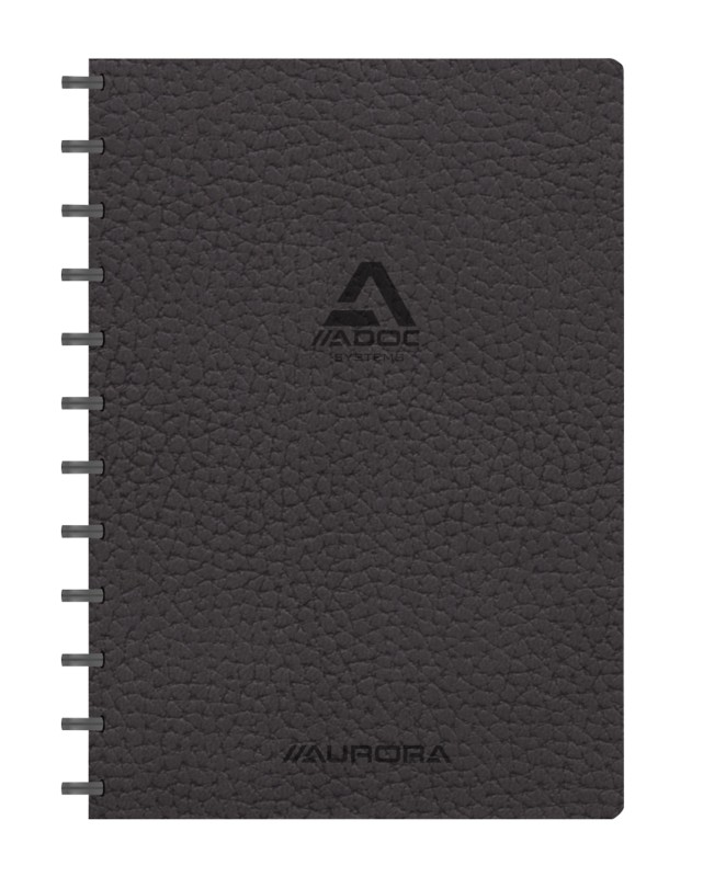 Adoc ADOC Business Notizbuch DIN A4 Liniert Kunststoff Seitlich gebunden Kunstleder Softcover Schwarz Nicht perforiert 1...