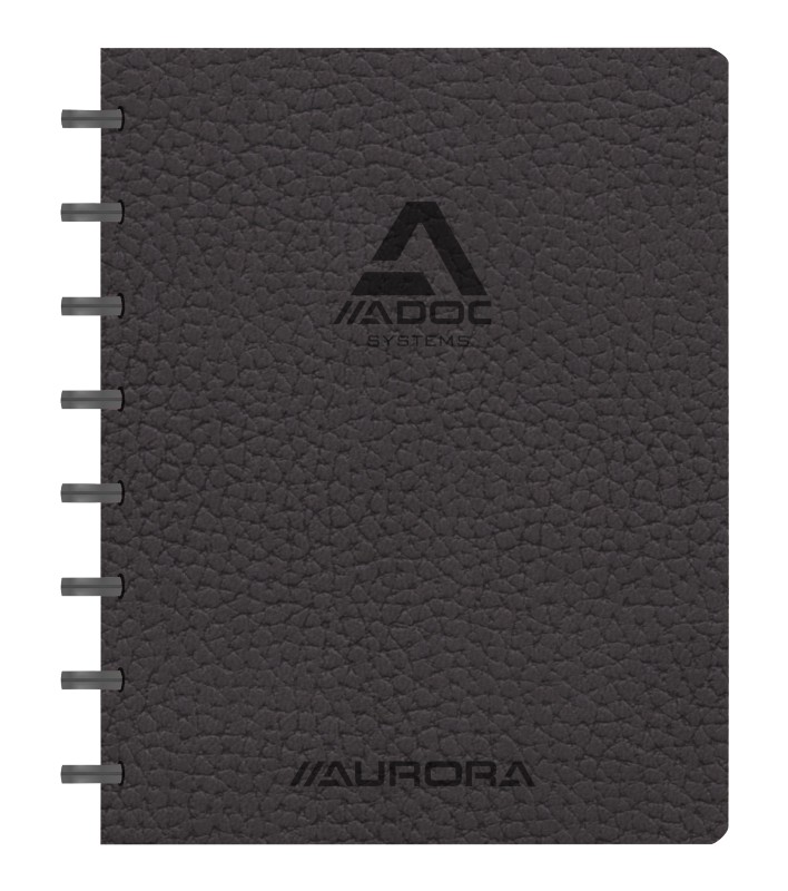 Thumbnail - Adoc ADOC Business Notizbuch DIN A5 Liniert Kunststoff Seitlich gebunden Kunstleder Softcover Schwarz Nicht perforiert 1...