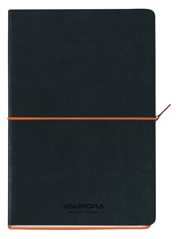 AURORA Tesoro Notebooks Notizbuch A5 Liniert Rückendrahtheftung Seitlich gebunden Papier Softcover Schwarz Nicht perfori...