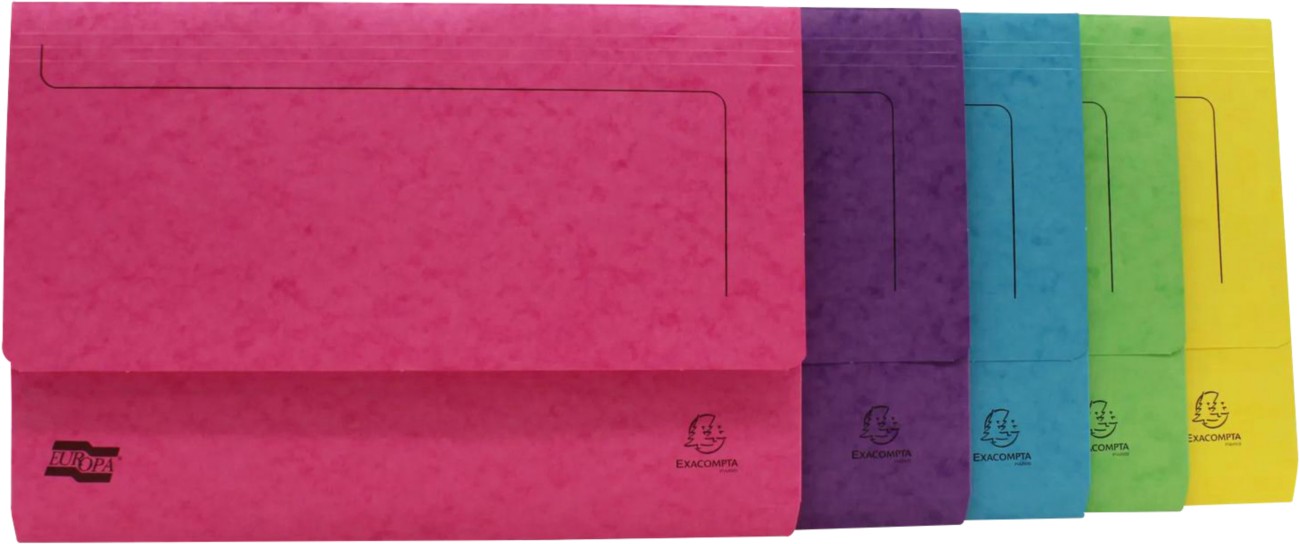 Exacompta Europa Document Wallet A4, Foolscap Mottled Pressboard 265 Gsm 35.9 (W) X 0.3 (D) X 45 (H) Cm Assorted Pack Of 25