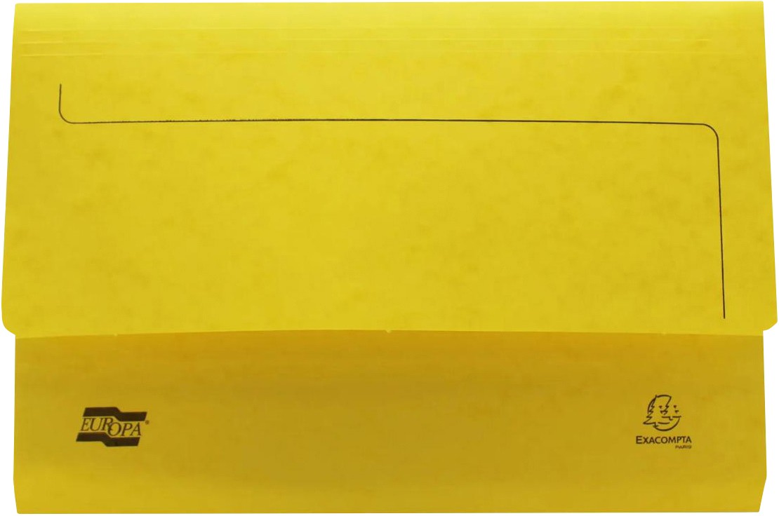 Exacompta Europa Document Wallet A4, Foolscap Mottled Pressboard 265 Gsm 35.7 (W) X 0.3 (D) X 24.5 (H) Cm Lemon Pack Of 25