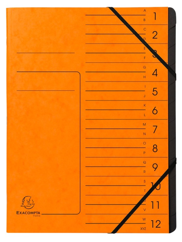 Exacompta Ordnungsmappe 541204E Pressspankarton meliert Orange 24,5 (B) x 1 (T) x 32 (H) cm 10 Stück