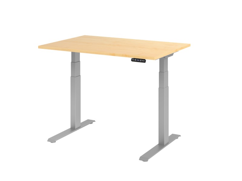 Thumbnail - Hammerbacher VXDKB12/3/SDEAUFB Sitz-Stehschreibtisch Ahorn 1.200 x 800 x 1.290 mm