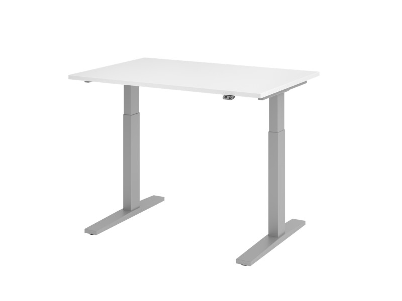 Hammerbacher VXMKA Elektrisch Höhenverstellbar Sitz-Stehschreibtisch Weiß C-Fuß 1.200 (B) x 800 (T) x 1.200 (H) mm Spanp...