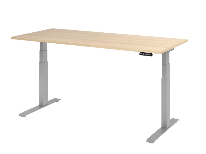 Hammerbacher VXDKB Elektrisch Höhenverstellbar Sitz-Stehschreibtisch Eiche C-Fuß 1.800 (B) x 800 (T) x 1.290 (H) mm Span...