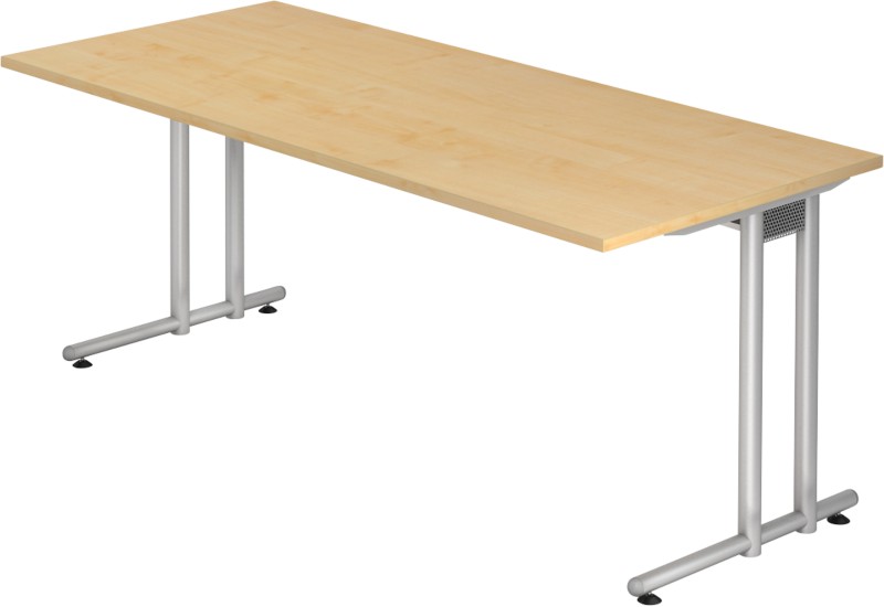 Thumbnail - Hammerbacher VNS Schreibtisch Ahorn C-Fuß 1.800 (B) x 800 (T) x 740 (H) mm Spanplatte, Stahl