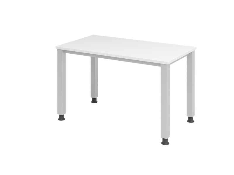 Thumbnail - Hammerbacher VQS Höhenverstellbar Schreibtisch Weiß 4 Metallfüße 1.200 (B) x 672 (T) x 810 (H) mm Spanplatte, Stahl