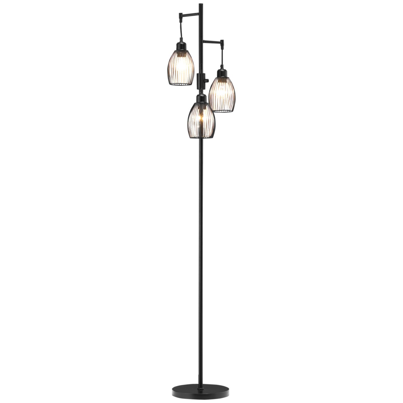 B&Q -  Industrial 3-Light Floor Lamp Dimmable Standing Lamp For Living Room - Image 6