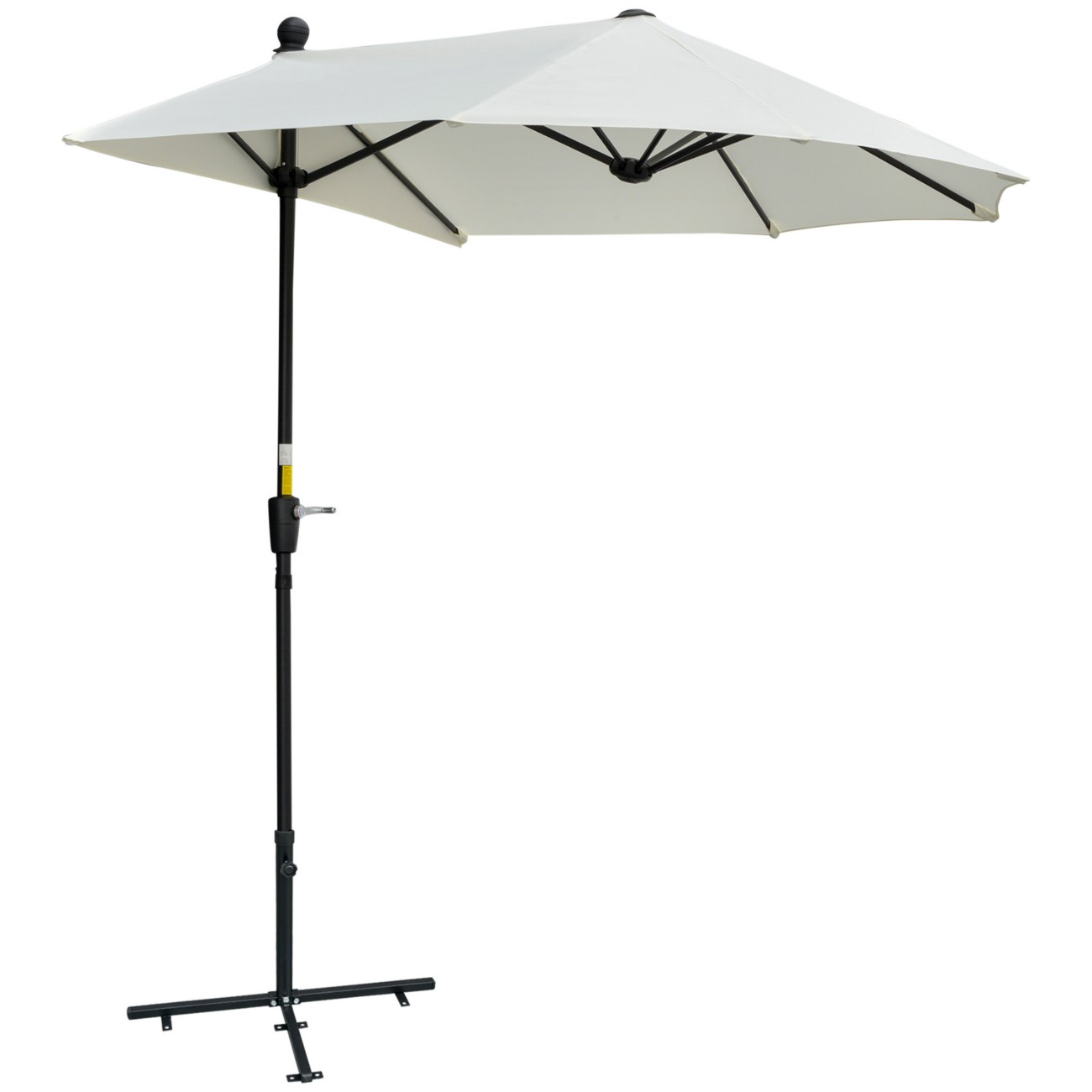 Outsunny Parasol Pl (Polyester), Steel Cream