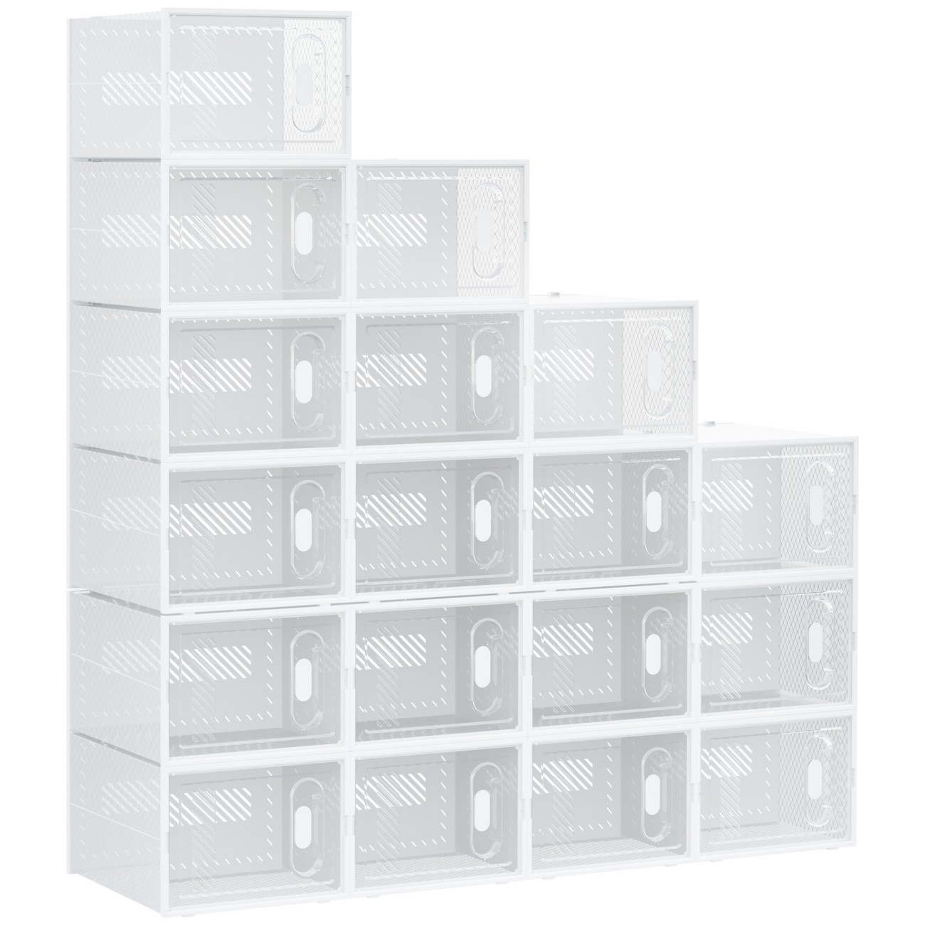 Homcom Cabinet Pp Clear 28 X 36 X 21 Cm