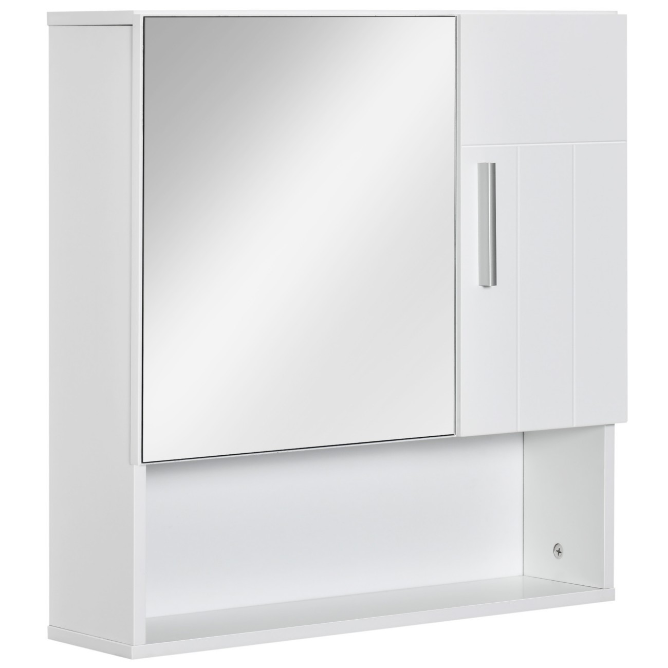 Bathroom Mirror Cabinet Wall Mounted Storage Cupboard Shelves White Organizer - Image 7