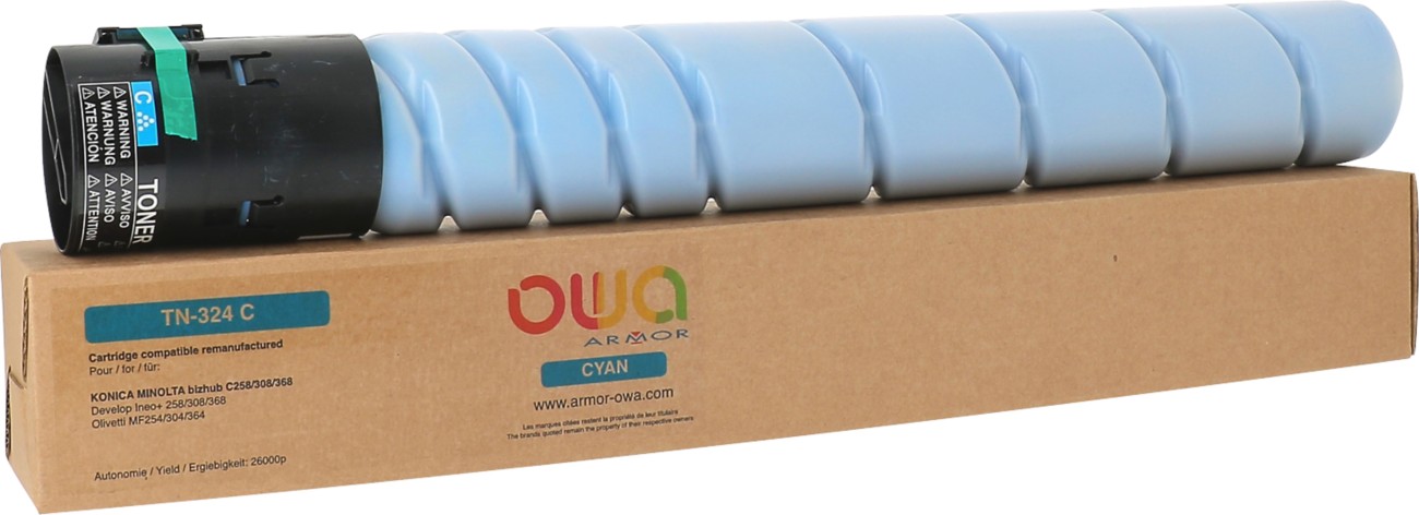 Owa Tn-324 C Compatible Konica Minolta Toner Cartridge K40025ow Cyan