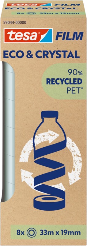 Thumbnail - tesa Klebeband tesafilm Eco & Crystal Transparent 19 mm (B) x 33 m (L) PET (Polyethylenterephthalat) 8 Rollen