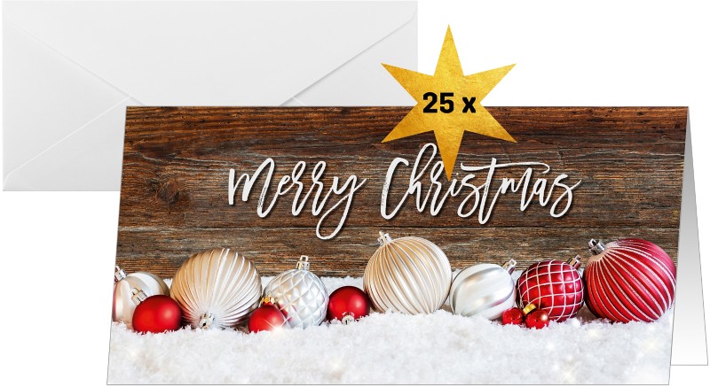 Sigel Weihnachtskarte 21,1 x 22,1 cm Rot, Weiß 25 Stück