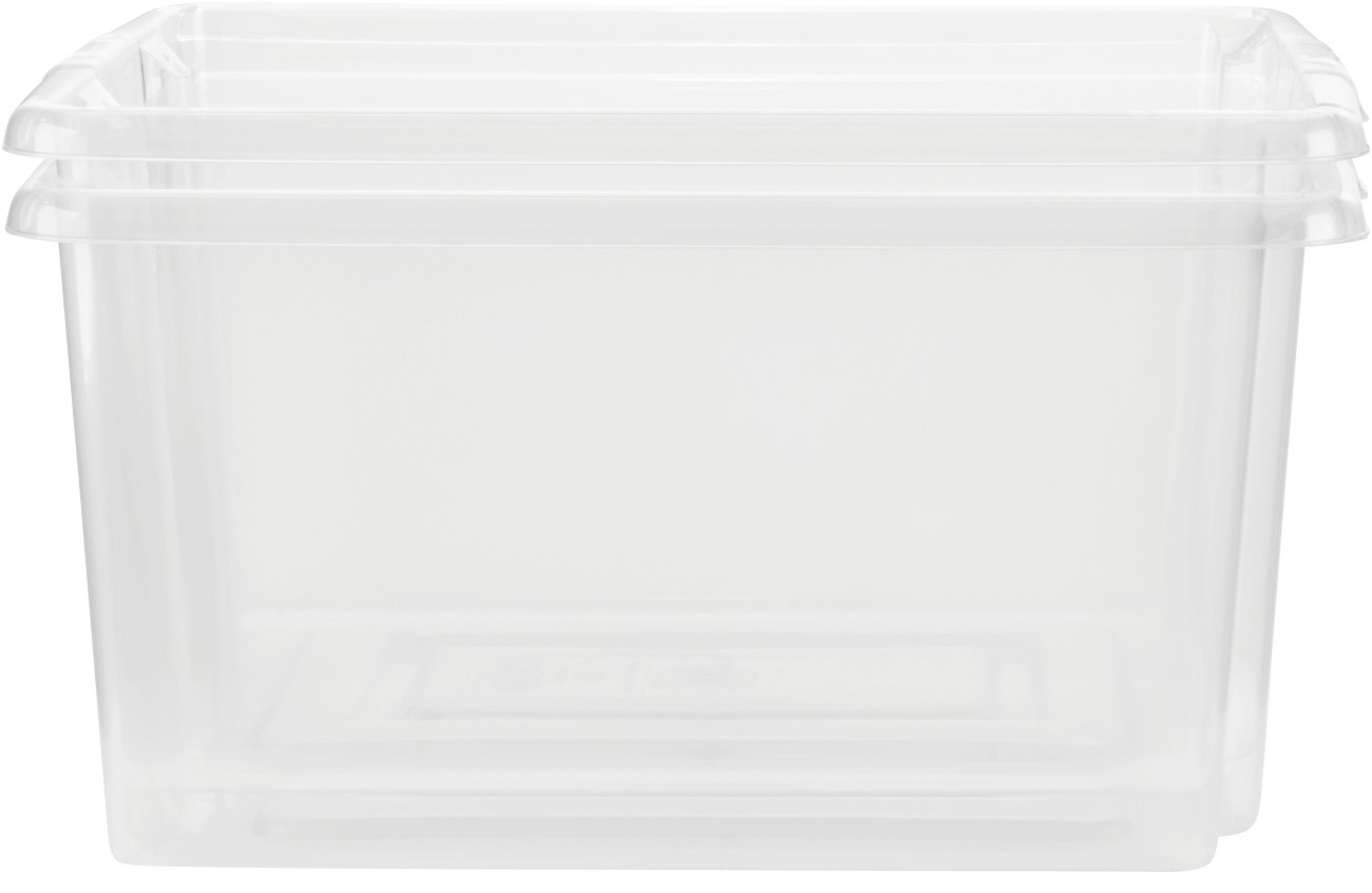 Whitefurze Stack&Store Storage Box 14 L Small Without Lid Transparent 40 X 28 X 20 Cm