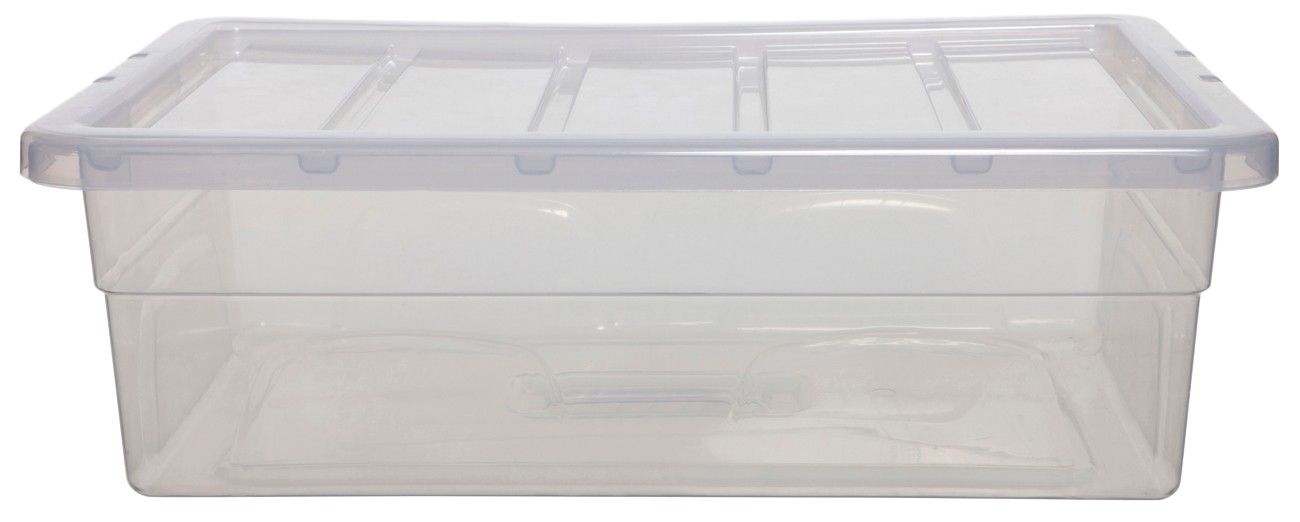 Whitefurze Spacemaster Pp (Polypropylene) Storage Box 28 L Transparent 56 X 38 X 18 Cm