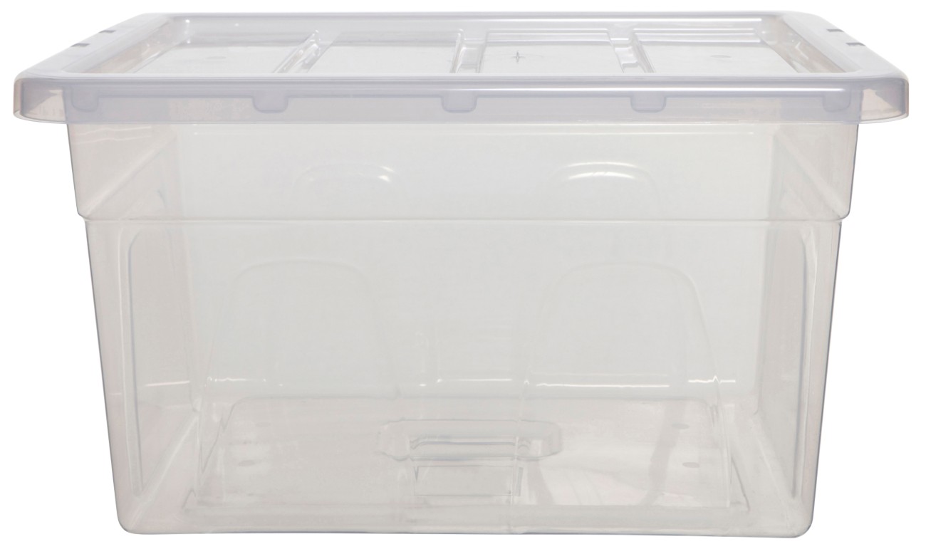 Whitefurze Spacemaster Pp (Polypropylene) Storage Box 32 L Transparent 45 X 37 X 26 Cm