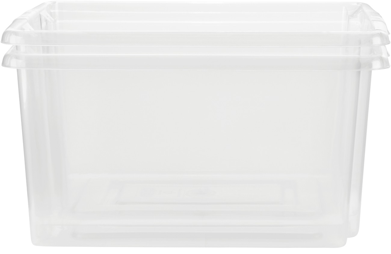 Whitefurze Stack&Store Storage Box 52 L Large Without Lid Transparent 59 X 40 X 29 Cm