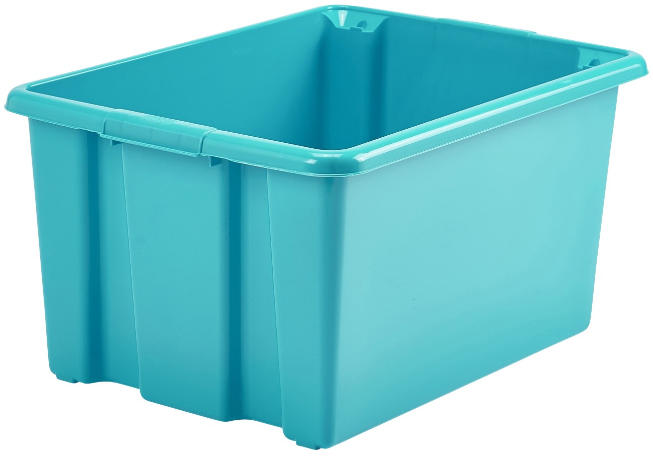 Whitefurze Stack&Store Pp (Polypropylene) Storage Box 52 L Teal 59 X 40 X 29 Cm