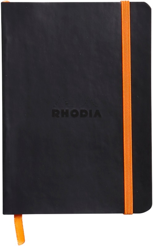 Rhodia Notizbuch DIN A6 Liniert Geleimt PU Softcover Schwarz Nicht perforiert