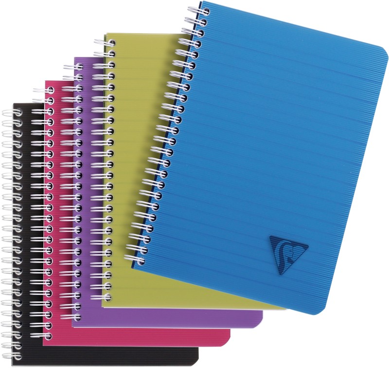 Clairefontaine Spiralblock 329546C DIN A5 (14,8 x 21,0 cm) Liniert Doppeldraht Polypropylen Soft Cover Farbig Sortiert N...