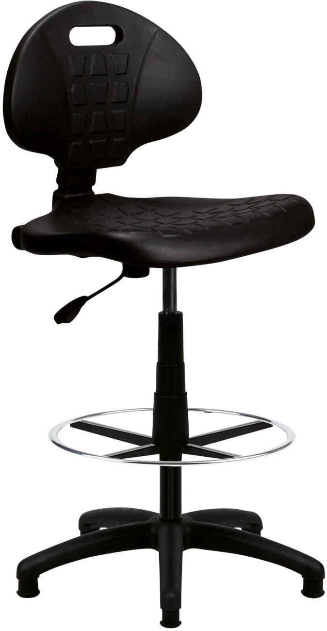 Nautilus Designs Draughtsman Chair Permanent Contact Plastic Without Armrest Black 110 Kg 610 X 530 X 1,030 Mm 5 Castors