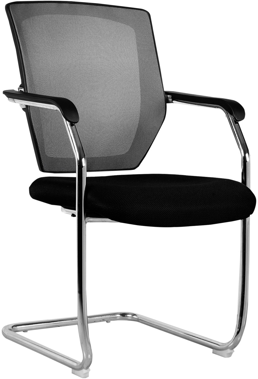 Nautilus Designs Cantilever Chair Chrome Mesh Fixed Armrest Black 630 X 655 X 960 Mm