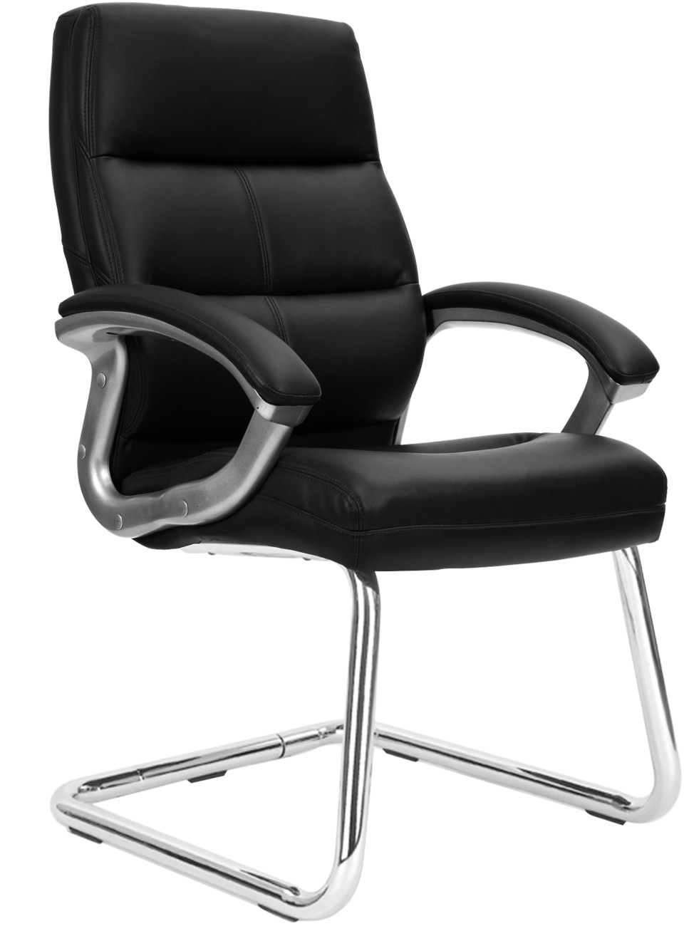 Greenwich PU Visitor Office Chair - Black - Image 4