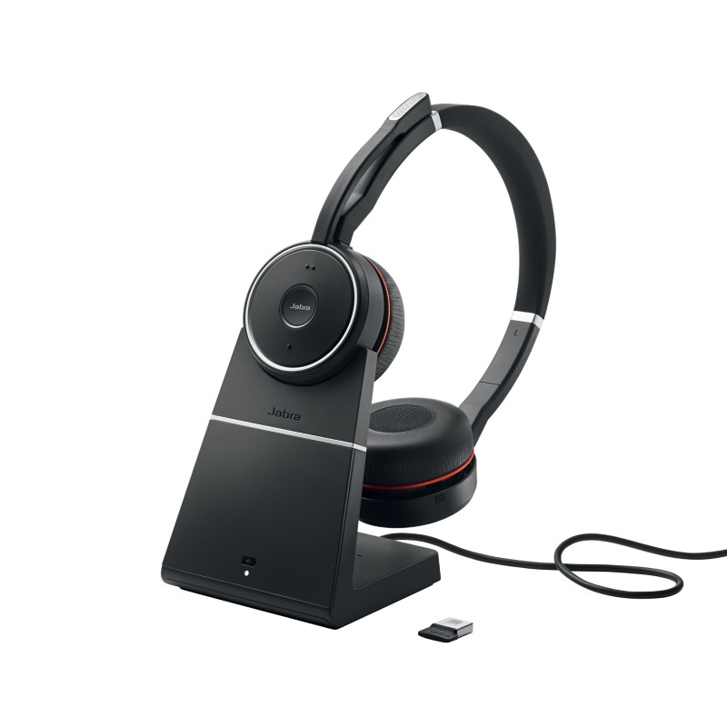 Thumbnail - Jabra Stereo-Headset Evolve 75+ UC Kabellos Over-the-Head Geräuschunterdrückung Bluetooth Schwarz