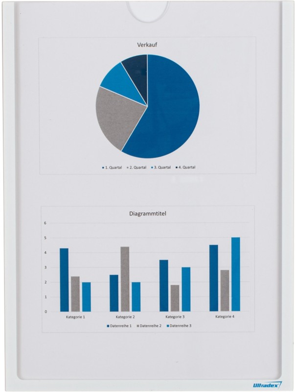 Ultradex DIN A4 Inforahmen Magnetisch Weiß nicht haftend Kunststoff 920508 22,5 (B) x 30,2 (H) cm 5 Stück