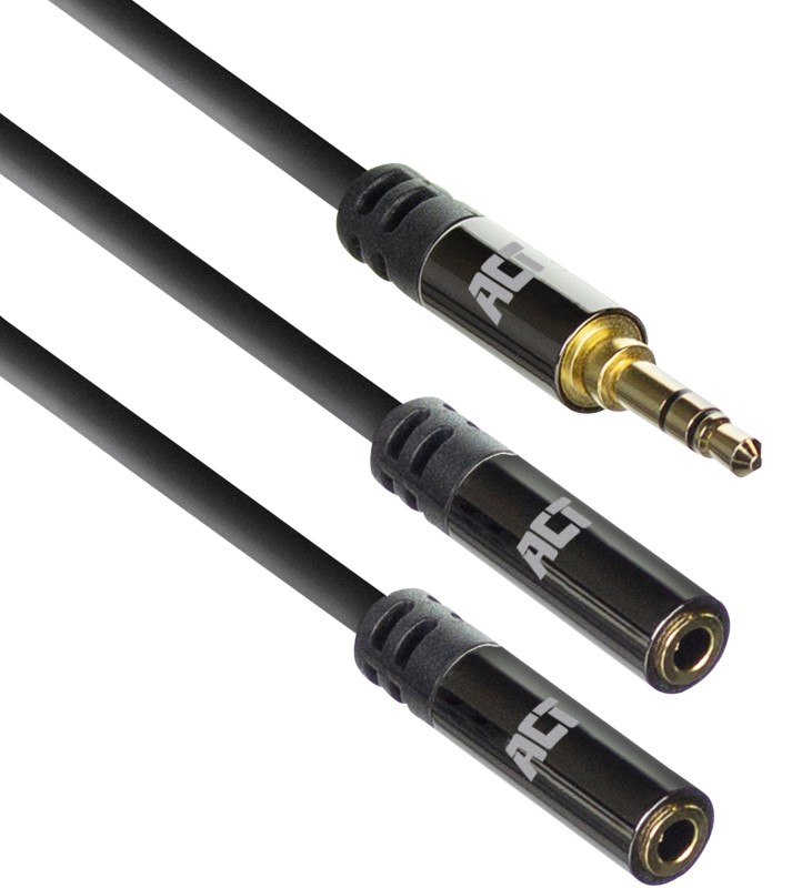 ACT Audio-Splitterkabel AC3620 Schwarz 0,15 m