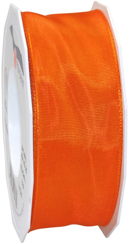 PRAESENT Seidenband 4644025-629 tangerine 40 mm x 25 m 2 Stück