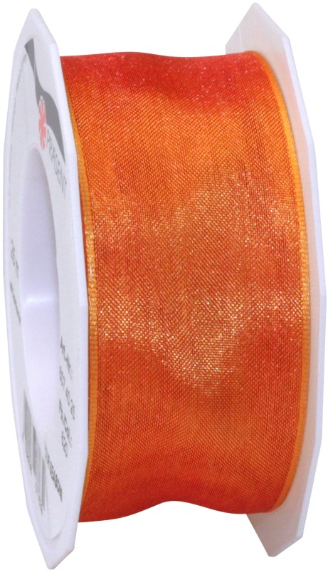 PRAESENT Organza 6074025-620 tangerine 40 mm x 25 m 2 Stück