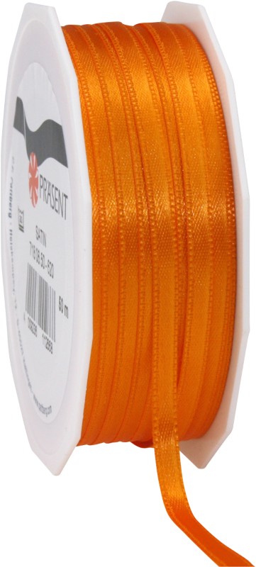 PRAESENT Doppelsatin 7180650-620 Orange 6 mm x 50 m 2 Stück