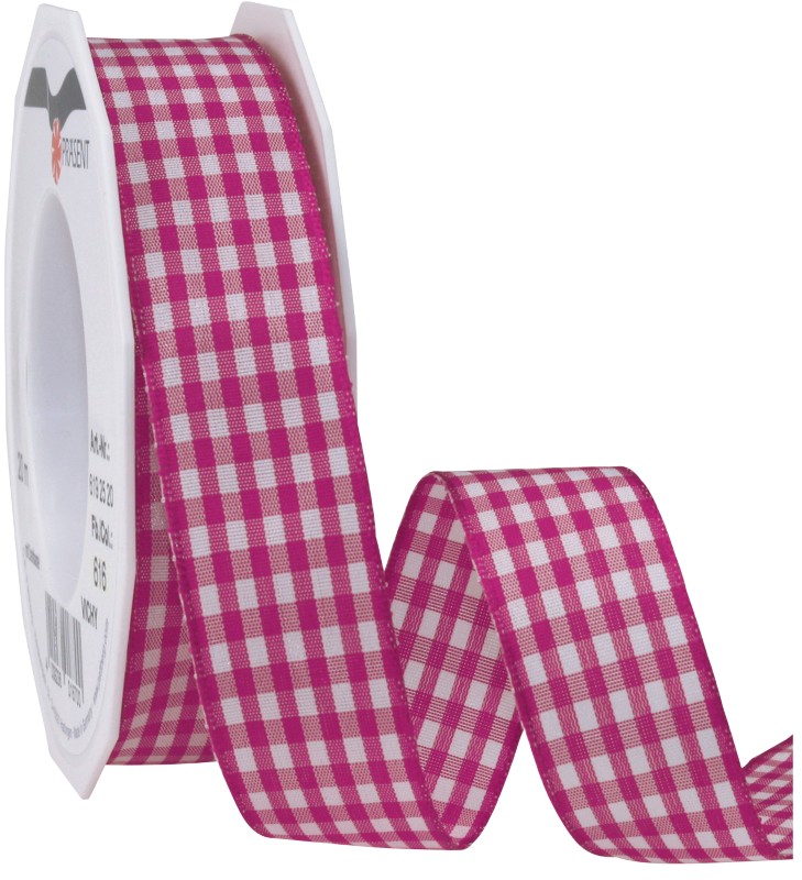 PRAESENT Motivband 6192520-616 Magenta, Weiß 25 mm x 20 m 2 Stück