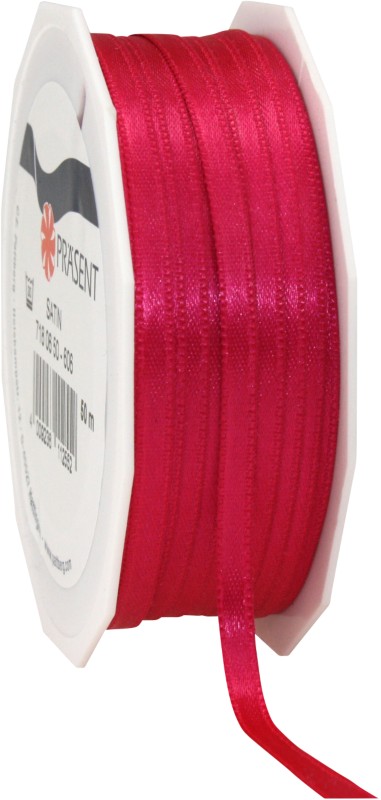 PRAESENT Doppelsatin 7180650-606 Magenta 6 mm x 50 m 2 Stück