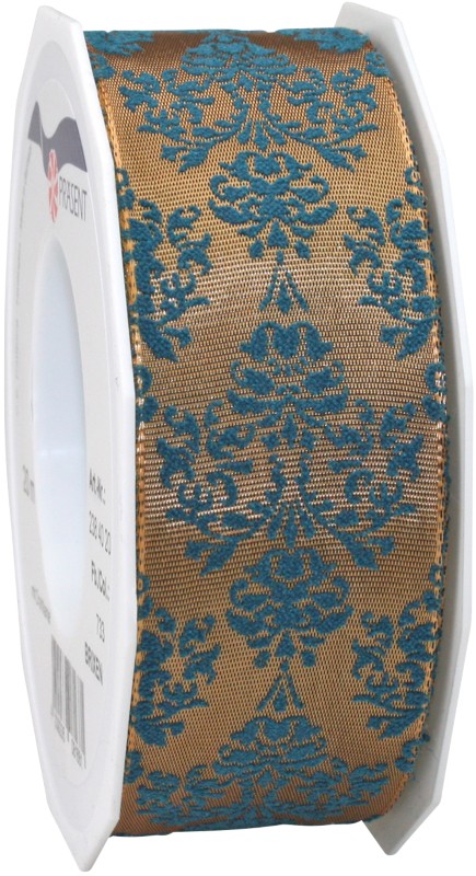 PRAESENT Ornament 2384020-733 Macciato, Türkis 40 mm x 20 m 2 Stück