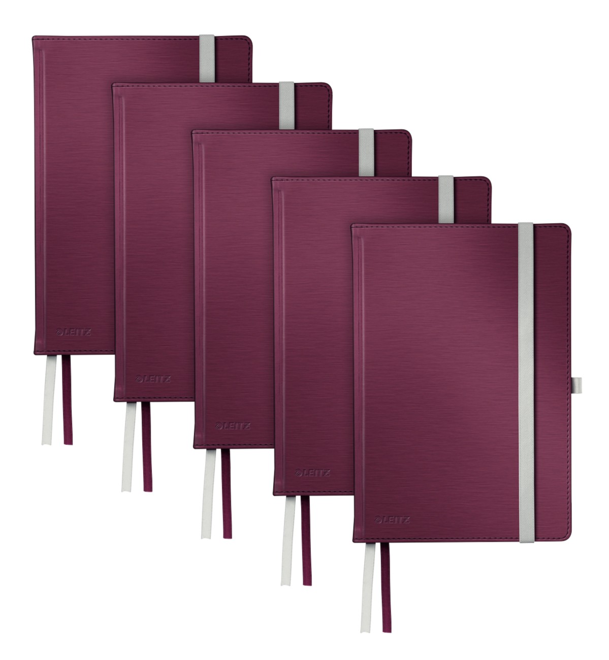 Leitz Notebook A5 Ruled Paper Garnet Red Not Perforated 80 Pages Pack Of 5