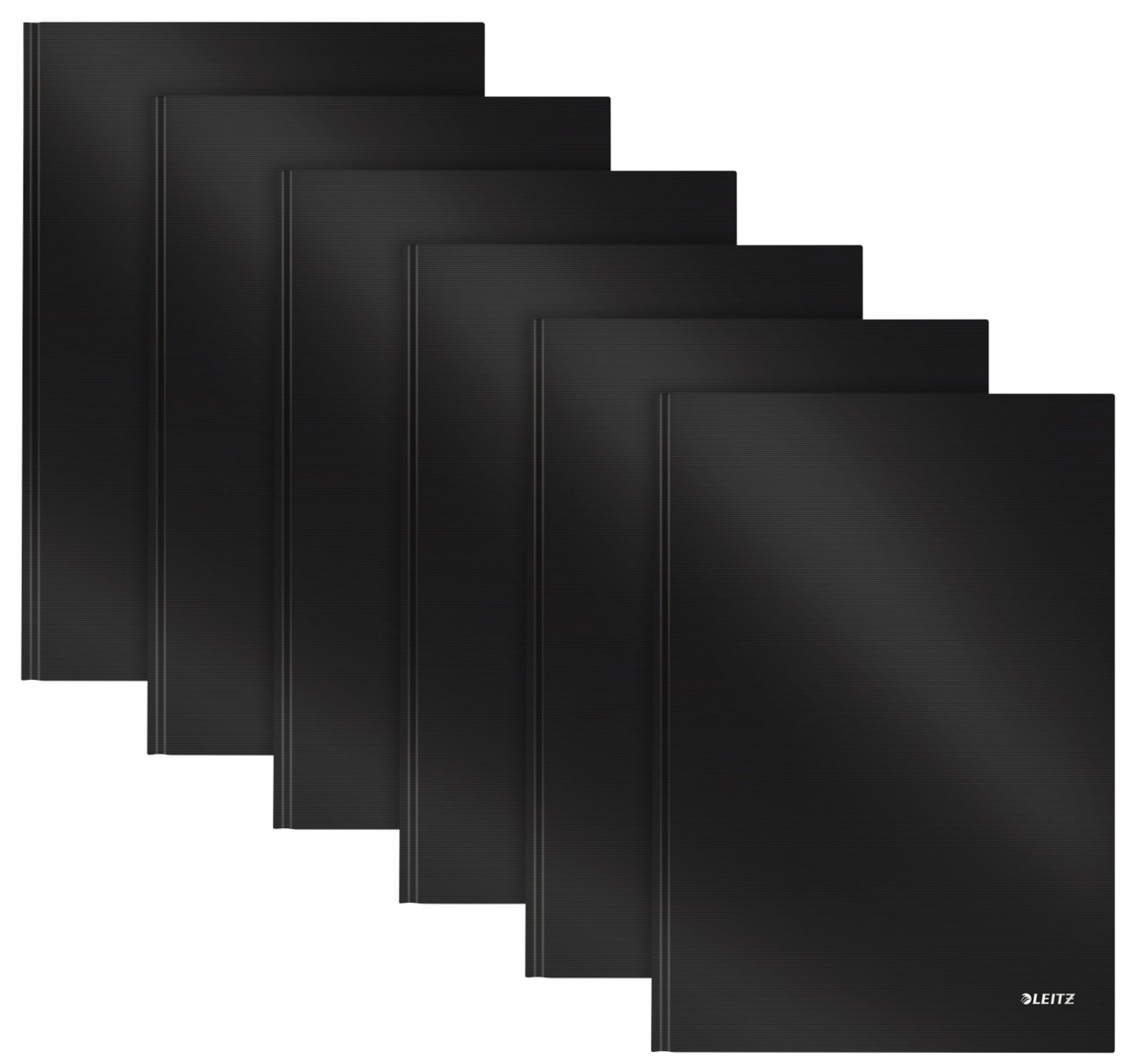 Leitz Solid Casebound Notebook A4 Ruled Paper Black Not Perforated 80 Pages Pack Of 6