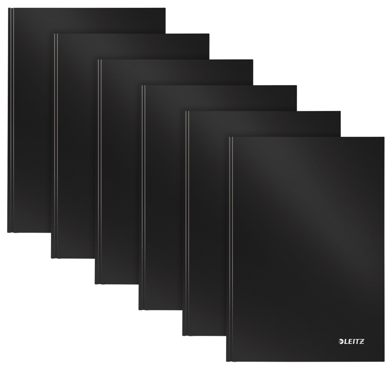 Leitz Solid Casebound Notebook A5 Ruled Paper Black Not Perforated 80 Pages Pack Of 6