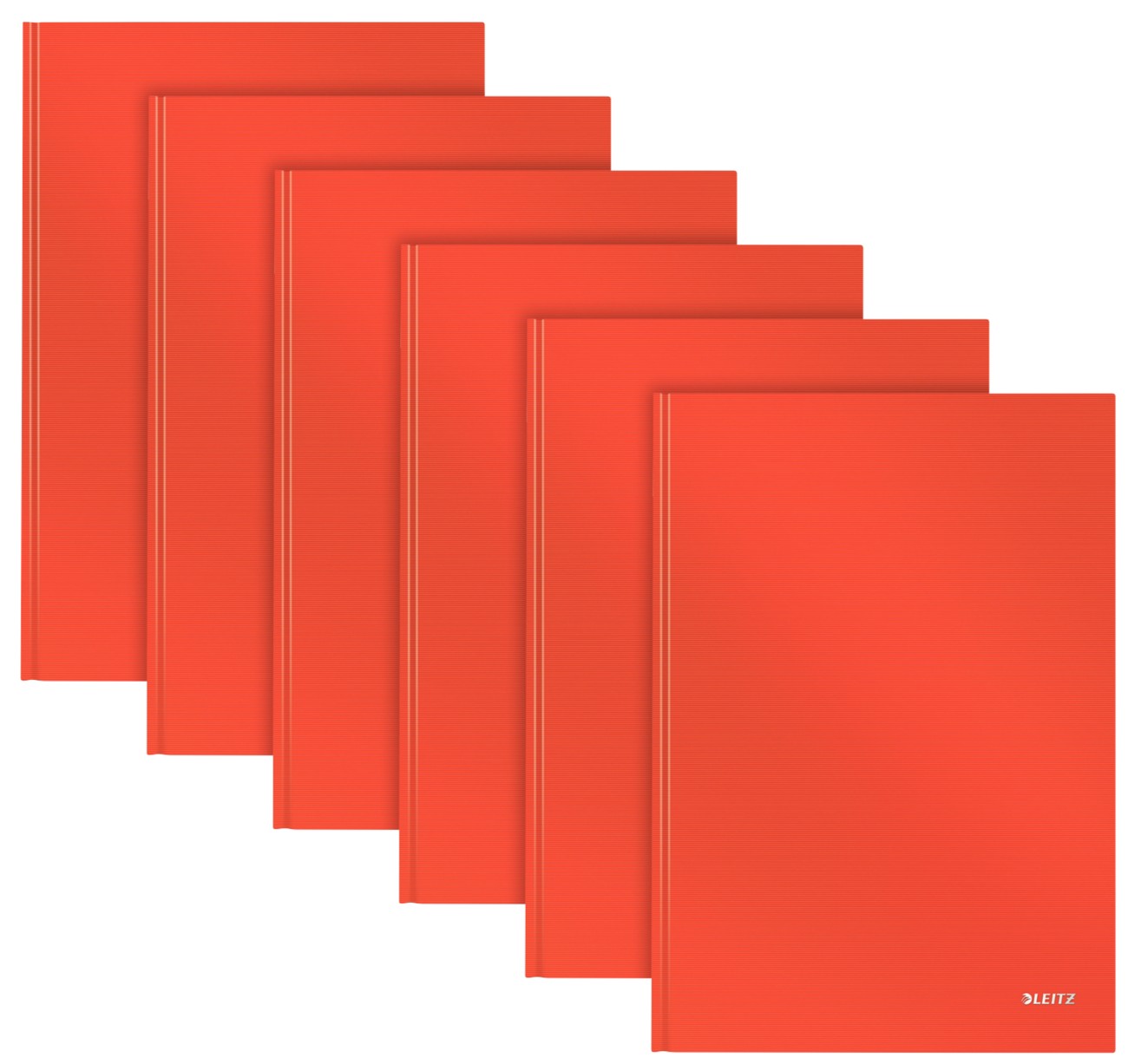 Leitz Casebound Notebook A4 Ruled Paper Light Red Not Perforated 80 Pages Pack Of 6